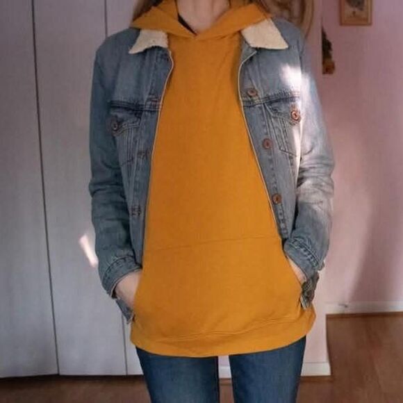 Women's Denim Jacket with fleece sherpa collar - Picture 5 of 5